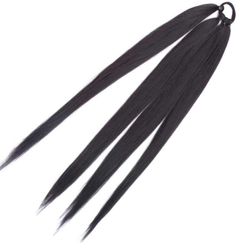 Extensiones de cabello de cola de caballo trenzadas sintéticas, peluca rubia Natural, envoltura larga alrededor de cola de caballo con banda de goma