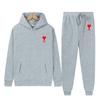 Spring Tide Brand Aml Classic Big Love Printing Men and Women the Same Couple Hooded Sweater Set