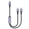 Professional Factory 100W Fast Charger Cable 0.5/1.2/2/3 Meters 2-in-1 Type-C/USB Data Transfer for iPhone Smartphone Laptop