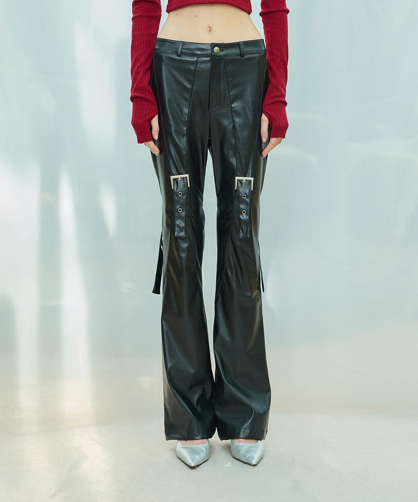 LARTIGENT L9 Buckle Bootcut Pants(Black)
