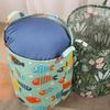 1Pc Printed Non-woven Fabric Foldable Laundry Basket Clothes Toys Sundries Storage Organizer Bucket