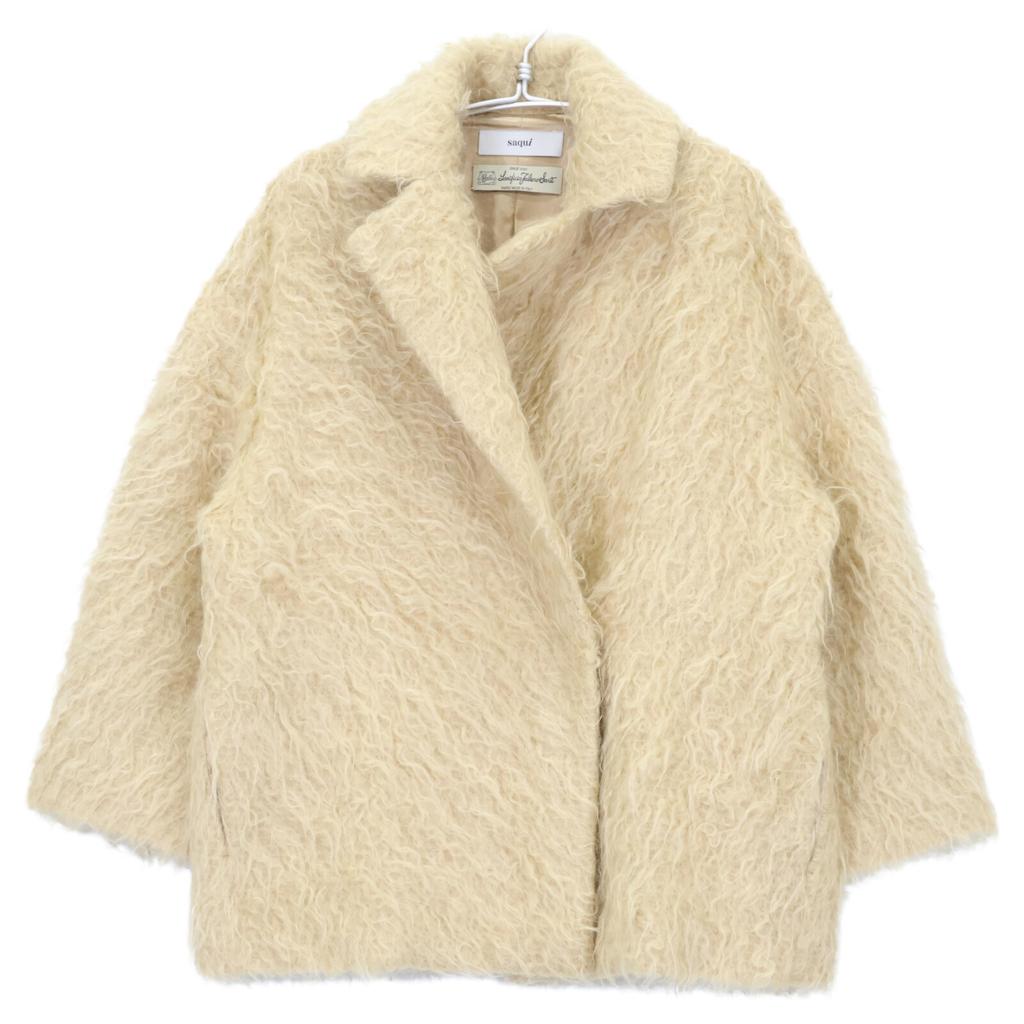 Saqui 19AW Yellow Mohair Jacquard Jacket Coat Coat 38 yellowUsed