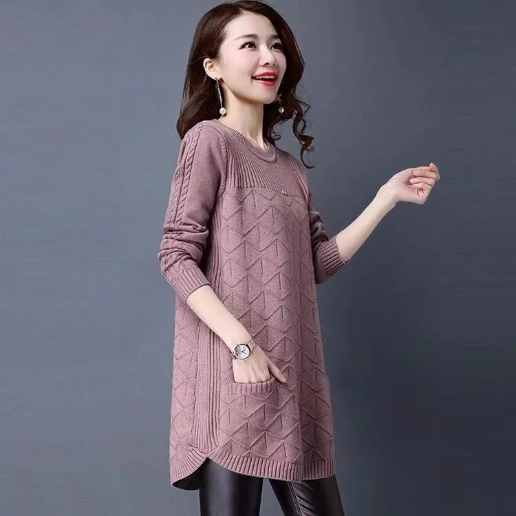 Women Autumn Long Pullover Sweater Long-Sleeved Bottoming Shirt Knitwear Sweaters Lady Tops