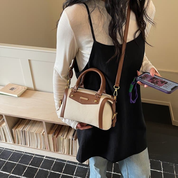 Color matching mini Boston bag women's shoulder bag