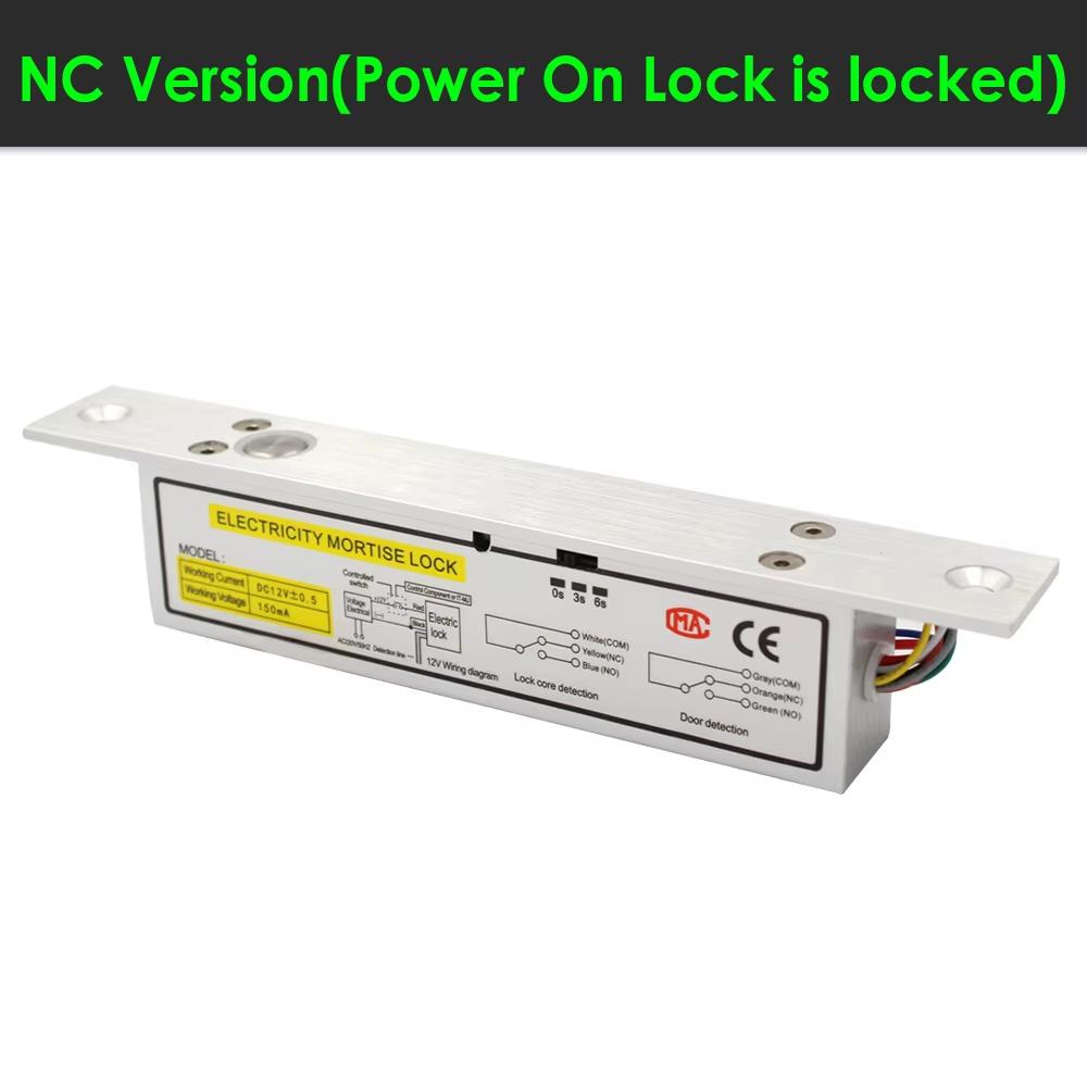 DC12V Durable Steel Zinc Plated Narrow Panel Electric Dead Bolt Lock with Time Delay for Swing Door Access Control System