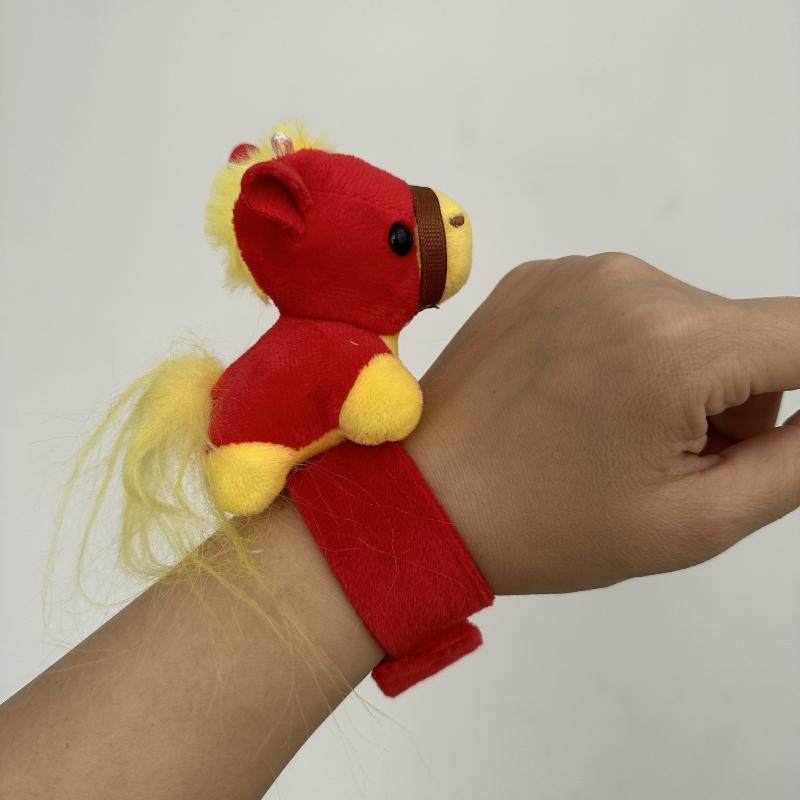 Søt Liten Hest Plysjdukke Armbånd Snap-armbånd For Barn Gave Utstoppet Hest Dame Pannebånd