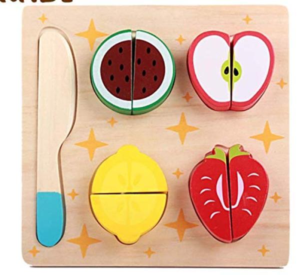 

Wooden Fruit Puzzle Play Set, Educational Toy