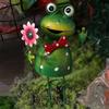 Creative 3D Frog Figurine Metal Animal Miniatures Sculpture Garden Decor Frog Statue  Garden