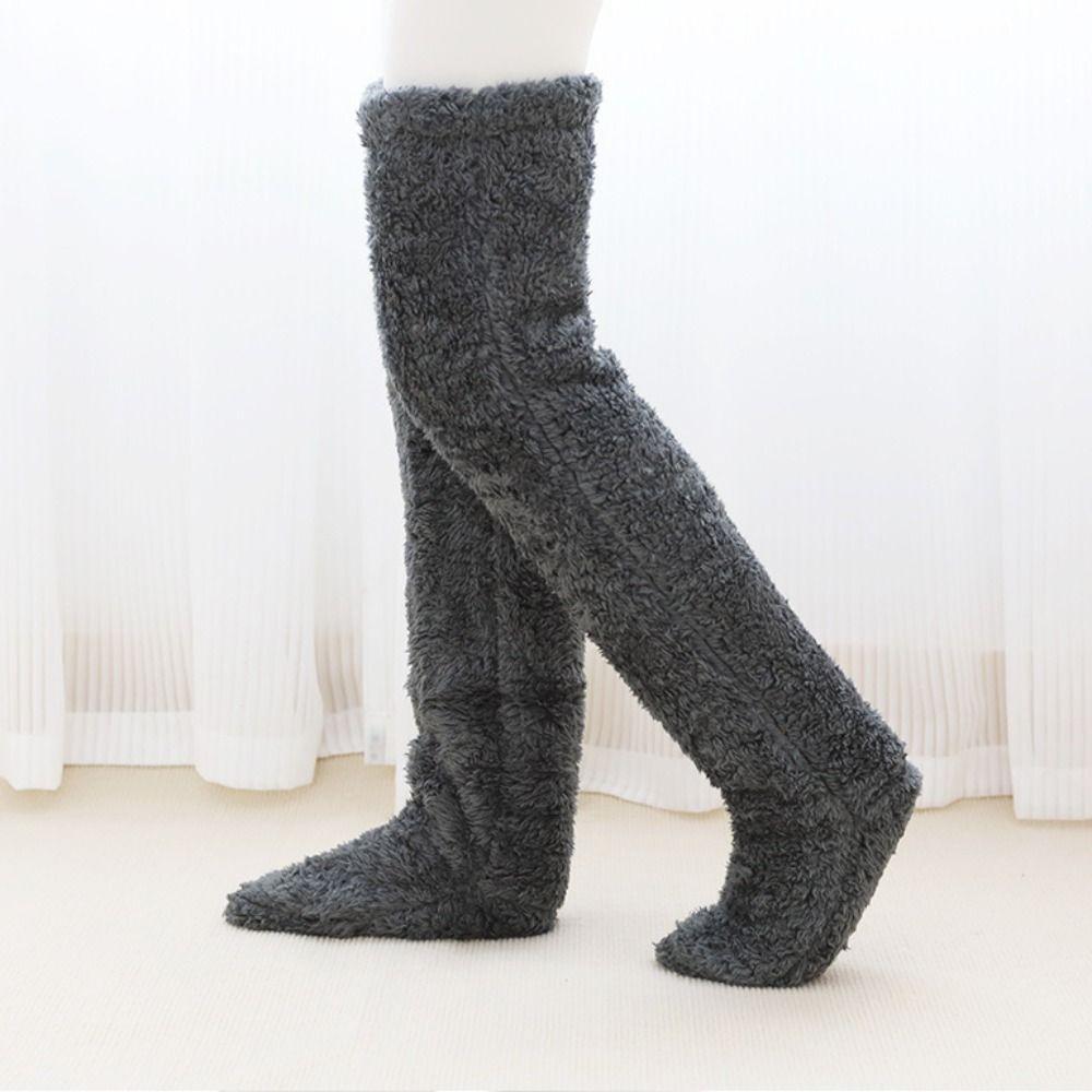 Loose Floor Socks Coral Fleece Long Socks Portable Leg Warmer