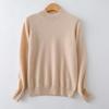 Autumn/Winter Women's Pure Cashmere Semi-High Neck Loose Knitted Sweater Pullover.