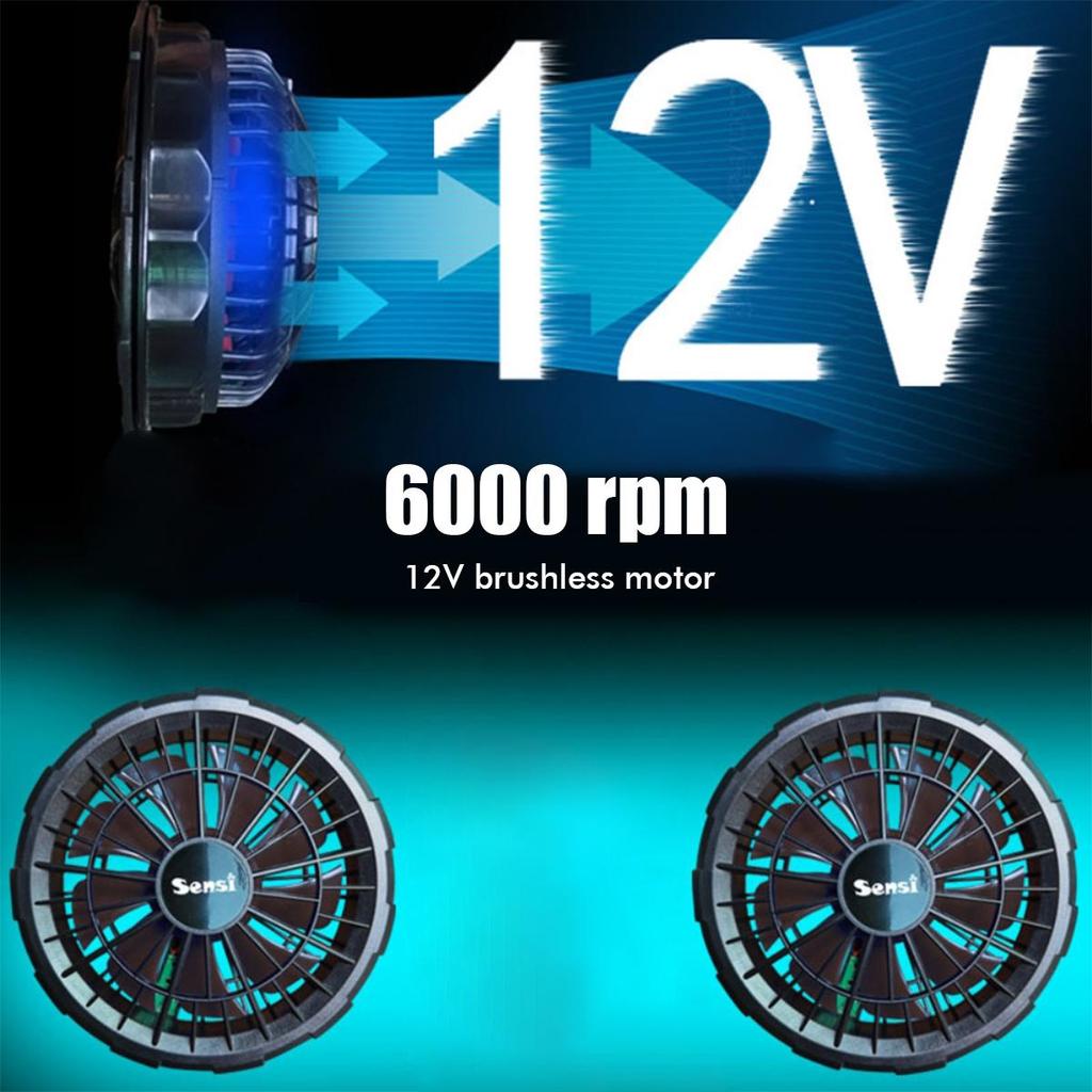 Summer Cooling Fan for Clothes 12V Air Conditioning Clothes Fan for Jacket Construction Workers