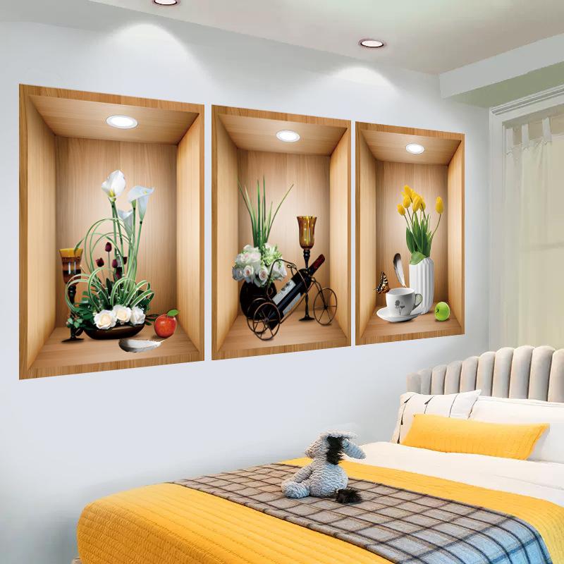 3 Stück/Set Topfpflanzen Vase Wandaufkleber Abnehmbar Für Schlafzimmer Wohnzimmer Kinderzimmer Dekoration Wandtattoos