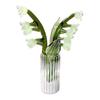 Mini Glass Lily of The Valley Flower Figurine Handmade Faux Crystal Small Flower Bouquet Collectible Ornaments for Mother's Day Birthday Valentines