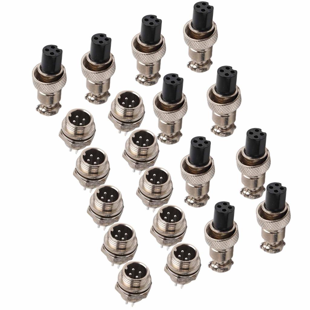 10 Set GX12 4Pin 12mm Aviation Plug Male Female Metal Socket Connector