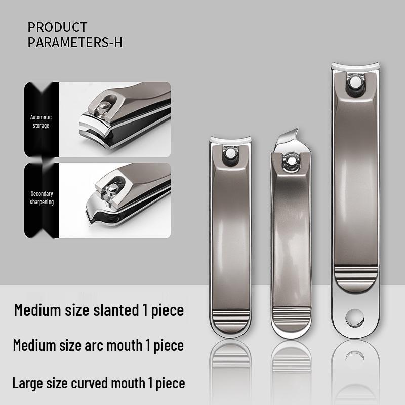 

Three-Piece Nail Clipper Set: Large Manicure Pliers with Oblique & Flat Cuts