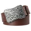 Retro Women Belt Metal Buckle Weave Arabesque Floral Pattern Belts Jeans Trend Punk Rock Decoration Waistband Gift For Women