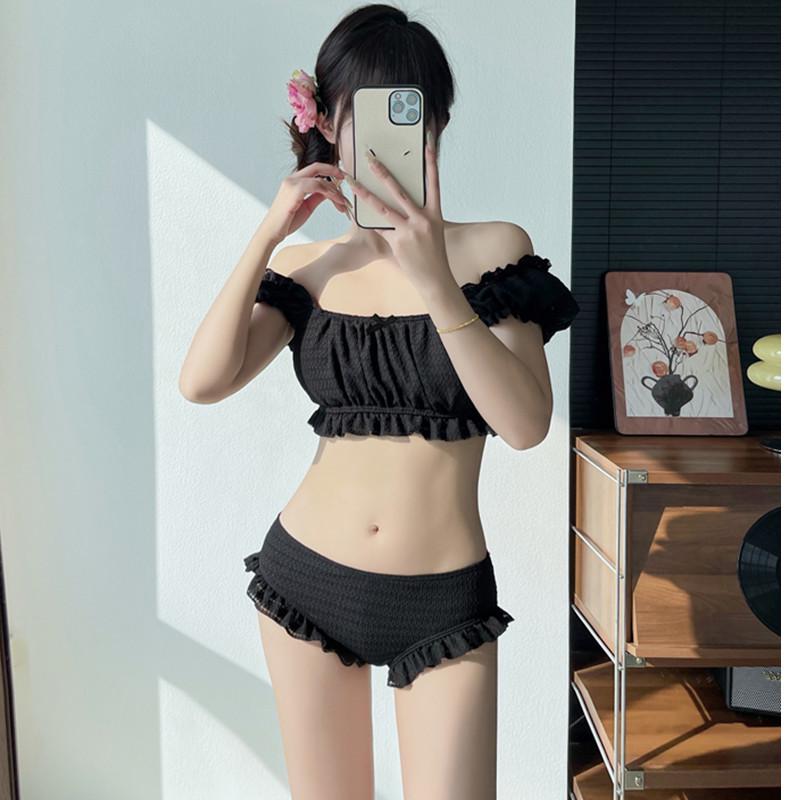 Women's Sweet French Cake Skirt Bikini Swimsuit for Hot Spring Resort