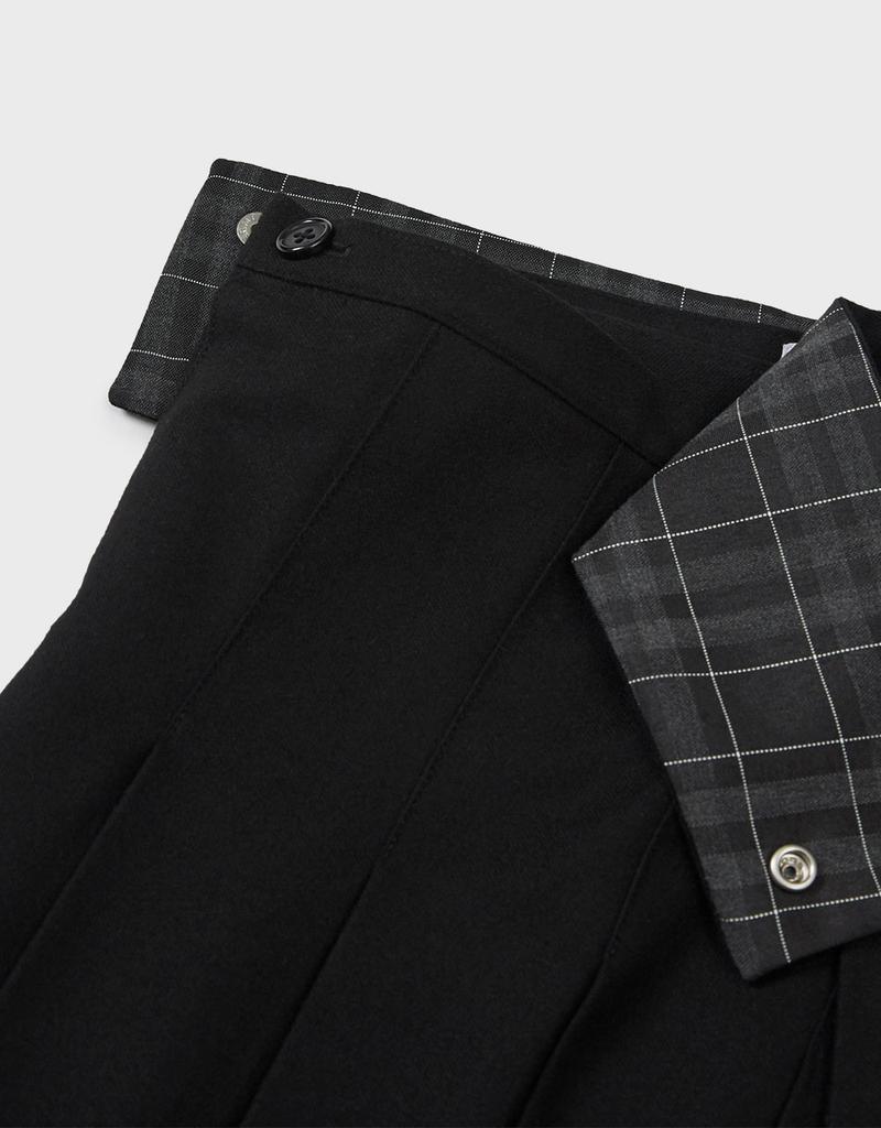 Ememdeobeulyu [Mmw] Layered Wrap Skirt Pants (Black)
