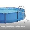 DoubleSided Pool Ladder Heavy Duty Double Sided Steel Weather Resistant Removable Entry