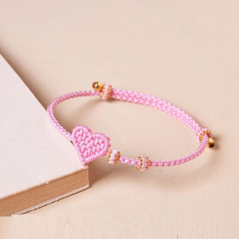 

Ремешок для переноски полуфабрикатов Браслет-сердце Женский тонкий DIY Носимый бисерный браслет на ногу Мужской плетеный подарок на День святого Валентина A Heart Bracelet Pink