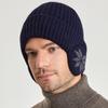 Thickened Snowflake Knitted Hat Windproof Ear Protection Hat Fashion Winter Plain Hats  Unisex