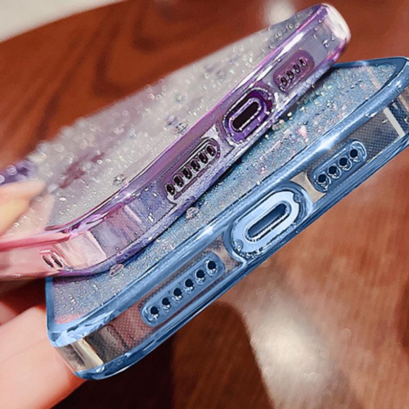 KADEM Rhinestone Design Smartphone Case for Samsung Galaxy S22 5G,Anti-Scratch Flower Pattern Decor Glitter Powder Gradient Color TPU Phone Cover