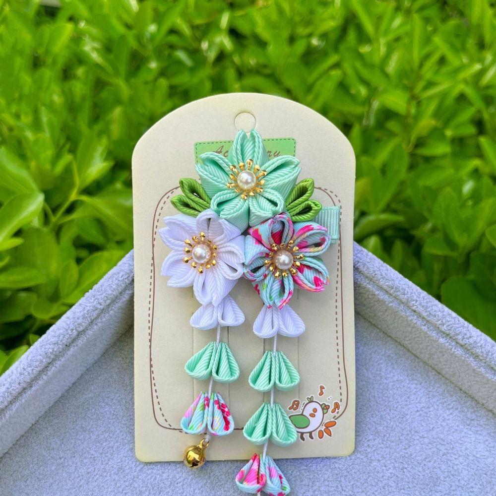 Ancient Style Sakura Flower Hair Clip Hanfu Accessories Tassel Flower Hairpin Women