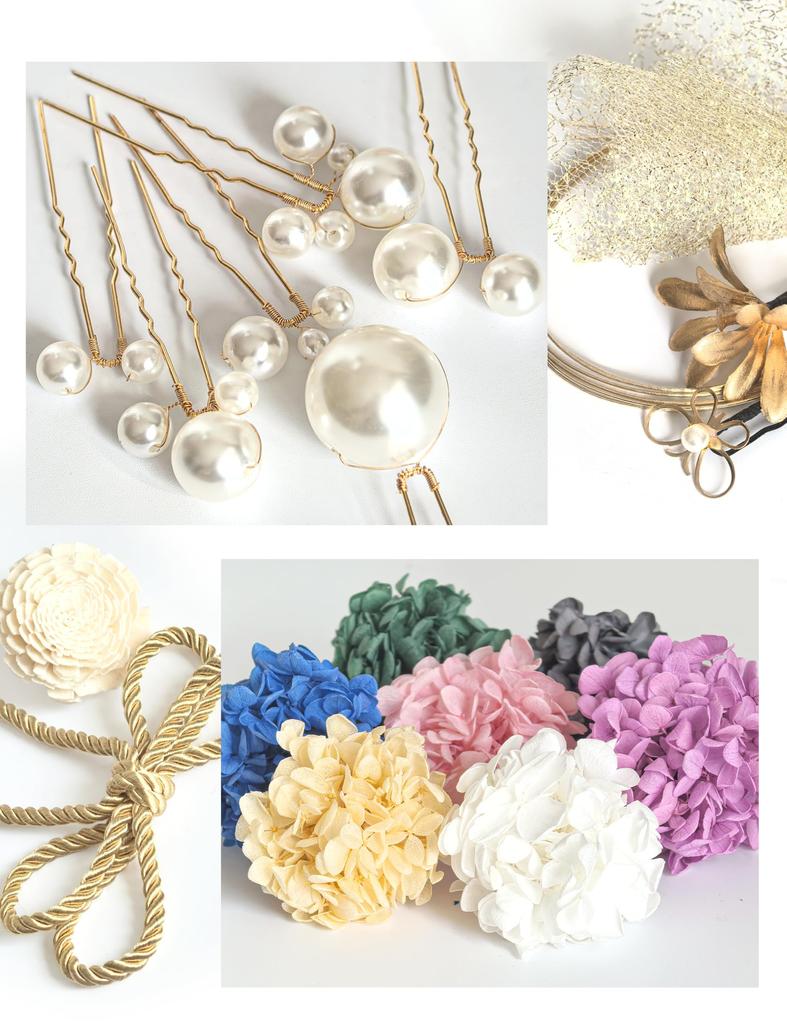 [Baramoly] Hair Accessory for Coming-of-Age Ceremony, Furisode, Graduation Ceremony, Hakama, Japanese Clothing, Kimono, Yukata, Wedding, Hydrangea,