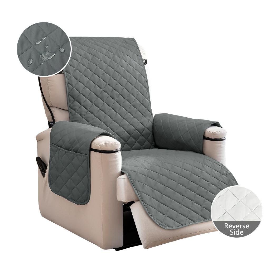 100% Waterproof Recliner Chair Covers Recliner Cover Non-Slip Dog Chair Cover Washable Slipcover with Pocket Elastic Straps