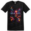 Neon Skull T Shirt w/ Color Splash Abstract Punk Rock Graphic Tee Halloween Art