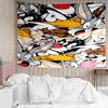 1PC Cartoon rabbit Yellow Bird K-pop music group Tapestry Accessories for Bedroom,Livingroom, dormitory Room Wall Decor Fan Birthday Gifts