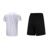 Under Armour Pullover Letter Print Logo Raglan Short Sleeve T-Shirt And Elastic Waist Mid Rise Shorts Casual Sports Set 22500518-100+24500201-001