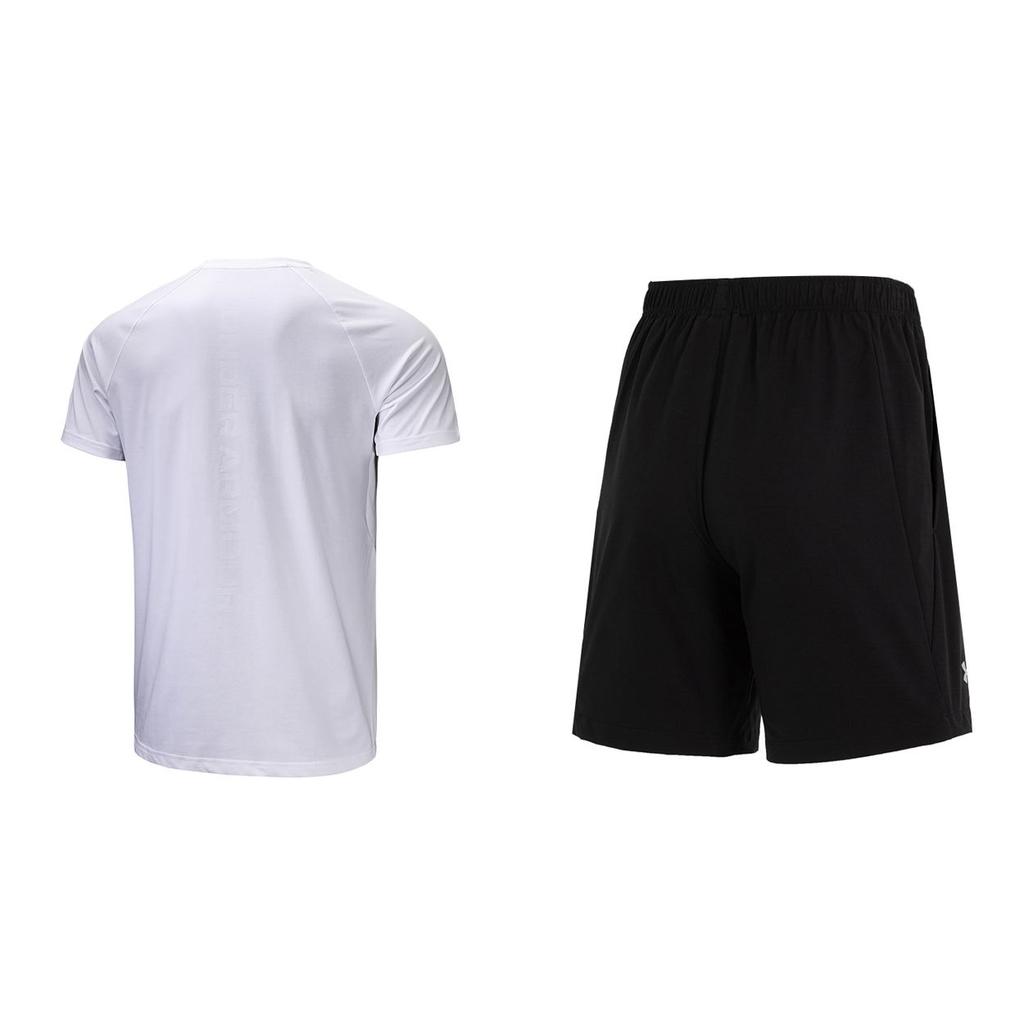 Under Armour Pullover Letter Print Logo Raglan Short Sleeve T-Shirt And Elastic Waist Mid Rise Shorts Casual Sports Set 22500518-100+24500201-001