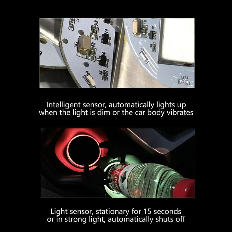1 Stück Auto Tassenuntersetzer mit 7 Farben LED-Leuchten Getränkehalter Untersetzer Auto Leuchtender Wasseruntersetzer Universell für verschiedene Automodelle