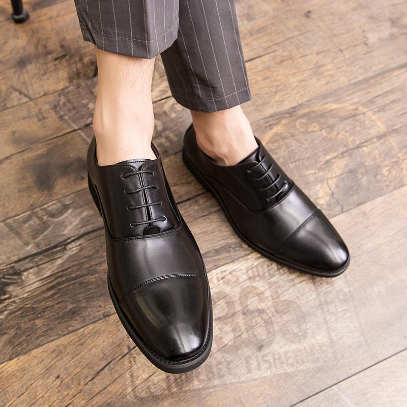 Luxury Business Leather Oxford Shoes Men Breathable Rubber Formal Dress Shoes Male Office Wedding Flats Footwear Mocassin Homme