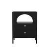 Modern Nightstand with 2 Drawers and 1 open compartment, suitable for living room, bedroom and hallway, black,45 x 40 x 58 cm,1 piece