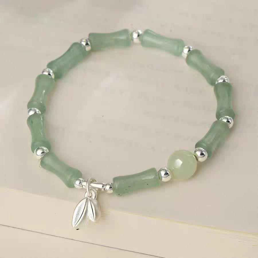 Exquisite Double-Layer Bamboo Jade Bracelet: Women's Light Luxury National Style Hand Jewelry
