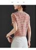 Women's 100% Mulberry Silk Printed Short-Sleeved Shirt