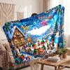 Christmas Custom Name Printed Flannel Blanket Warm Comfort Bed Throw Home Decor Holiday Gift