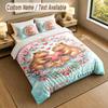 Capybara Theme Personalized 3Pcs Bedding Set Custom Text & Name 1 Sheet 2 Pillowcases Household Bedding 1pc