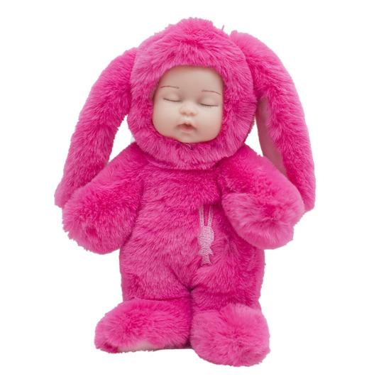 

Cute Long Ear Rabbit Soft Plush Toy Kids Sleeping Bunny Doll Birthday Gift 22cm рожевий