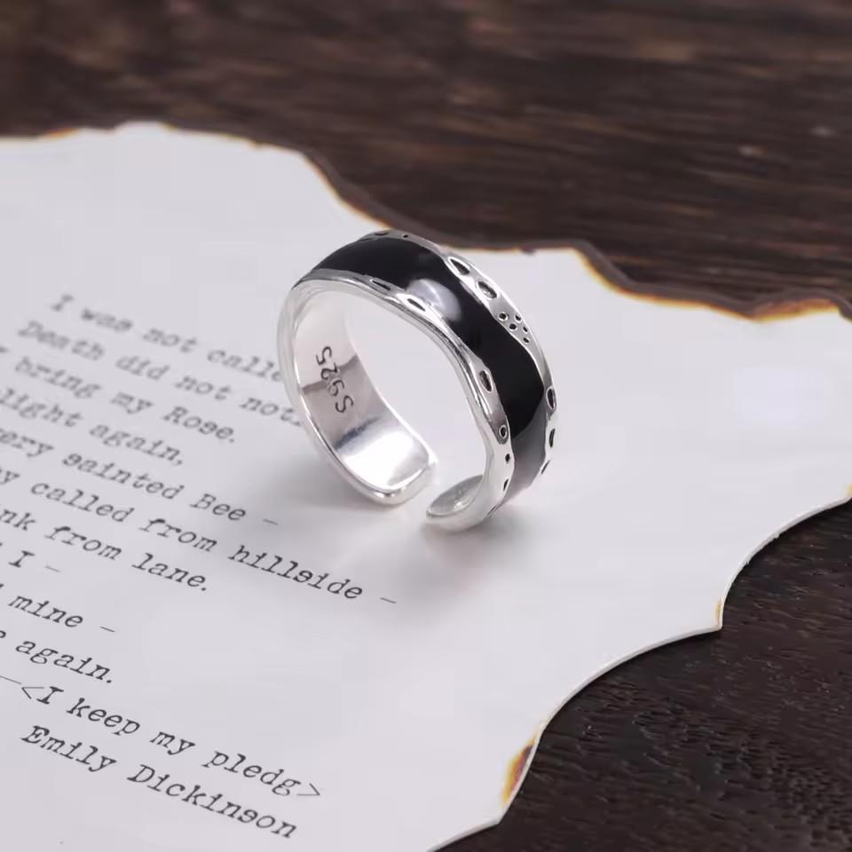 PANJBJ 925 Sterling Silver Geometric Cross Ring for Women Girl Fashion Individuality Concise Jewelry Birthday Gift Dropshipping