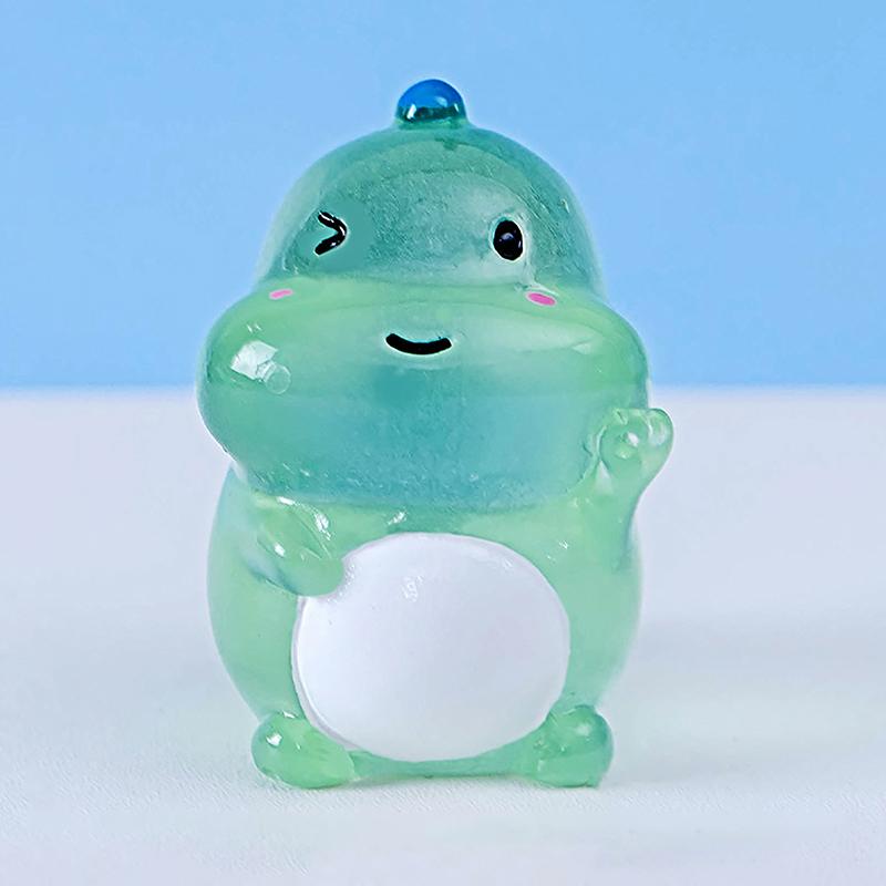 

Мини смоляная светящаяся статуэтка динозавра микропейзаж приборная панель автомобиля украшения для дома зелёный