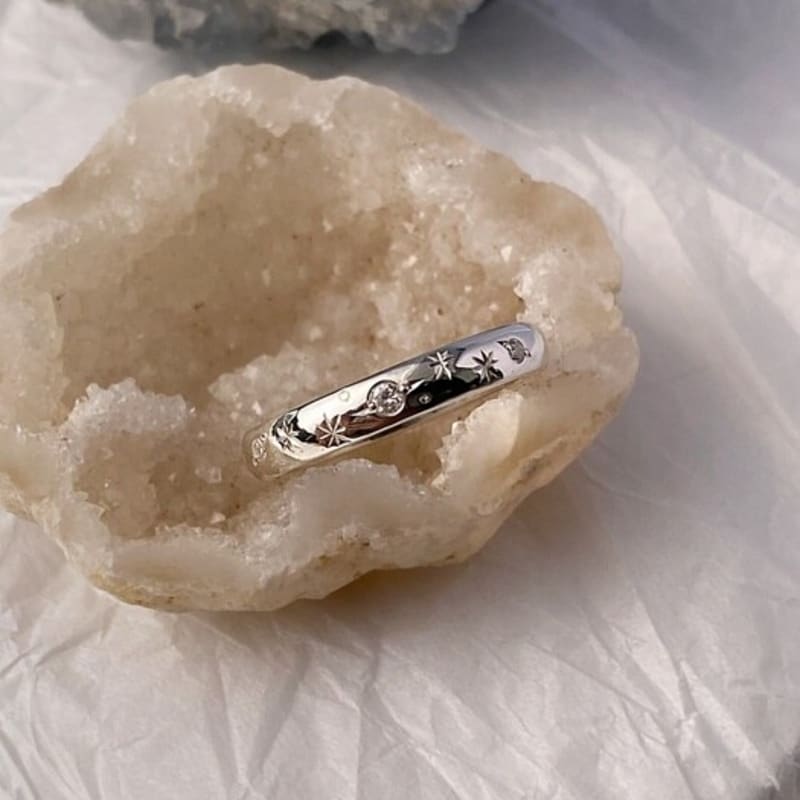 oflune Planet Silver Ring