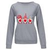 Fashion Womens Loose Valentine's Day Print Round Neck Long Sleeve Sweater Top