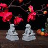 2Pcs Traditional Craft Guardian Lion Statue Sandstone Desktop Adornments  Zen Room