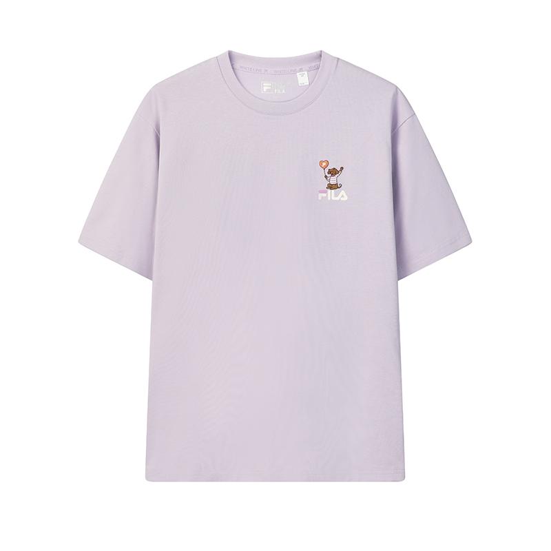 FILA Original Classic Versatile Comfortable T-Shirt Men tops Fantasy-Purple F61M629103FVT L