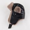 Leather Cap Men's and Women's Autumn and Winter Thickened Thermal Ear Protection Hat Outdoor Skiing Cycling Fleece Cold Hat