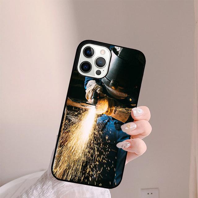 Welder Welding Hot Metal Worker Phone Case For iPhone 17 Air 13 12 14 15 16  Cover For Apple Pro Max Plus SE Coque