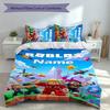 3pcs Custom Name Gaming Roblox Bedding Set,Includes 1 Duvet Cover and 2 Pillowcases,All-season Bedroom Decor